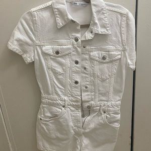 Cute white denim jumpsuit